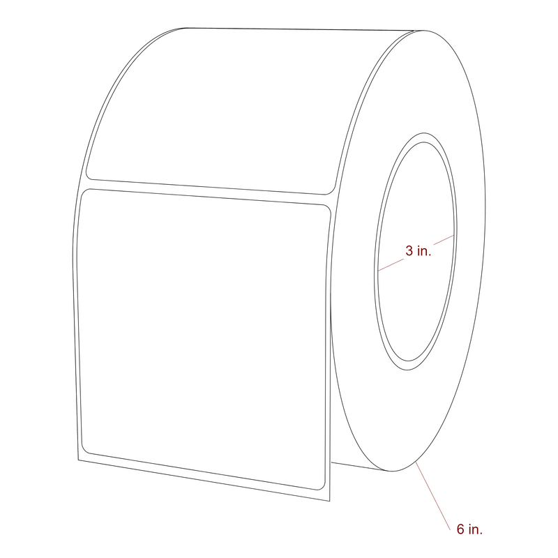 3.5" x 3.5" Inkjet Label Rolls | Fits Epson ColorWorks, VIPColor & Primera - Label Diagram