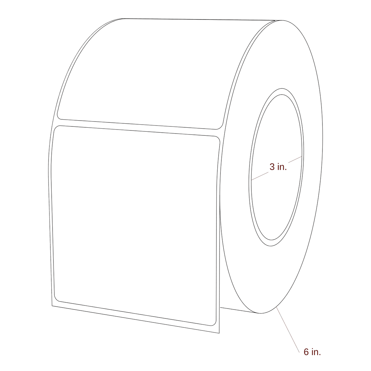 3.5" x 3.5" Rectangle Roll for Epson ColorWorks, VIPColor & Primera Printers; 3.5" x 3.5" Rectangle Label Diagram
