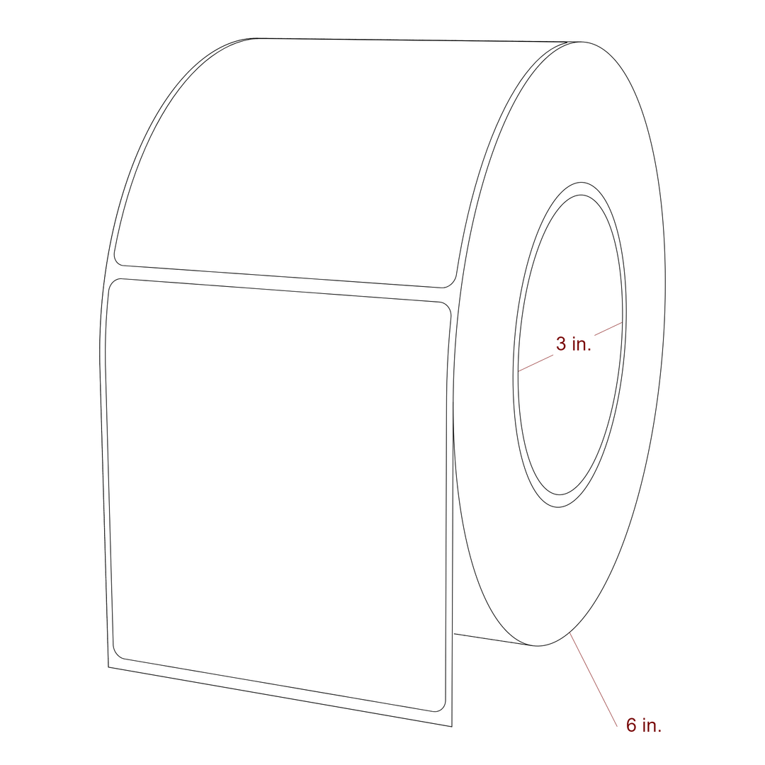 3.5" x 3.6875" Rectangle Roll for Epson ColorWorks, VIPColor & Primera Printers; 3.5" x 3.6875" Rectangle Label Diagram