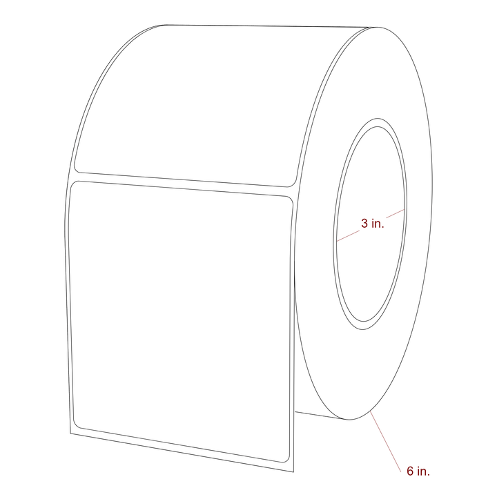 3.5" x 3.6875" Rectangle Roll for Epson ColorWorks, VIPColor & Primera Printers; 3.5" x 3.6875" Rectangle Label Diagram