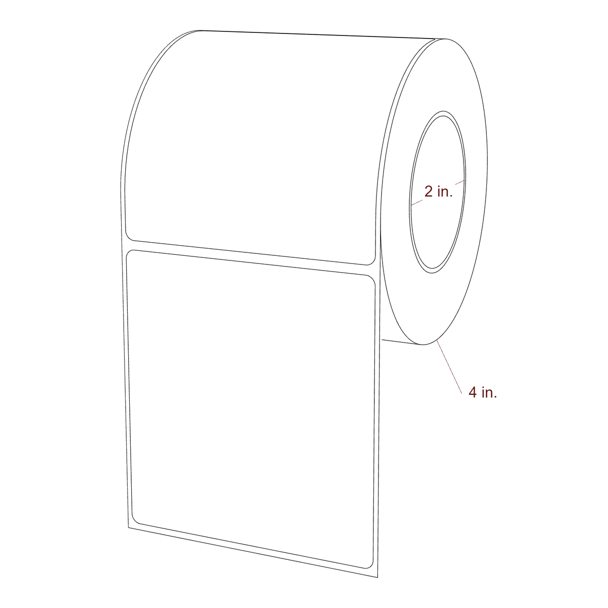 3.5" x 3.75" Rectangle Roll for Epson ColorWorks, VIPColor & Primera Printers; 3.5" x 3.75" Rectangle Label Diagram