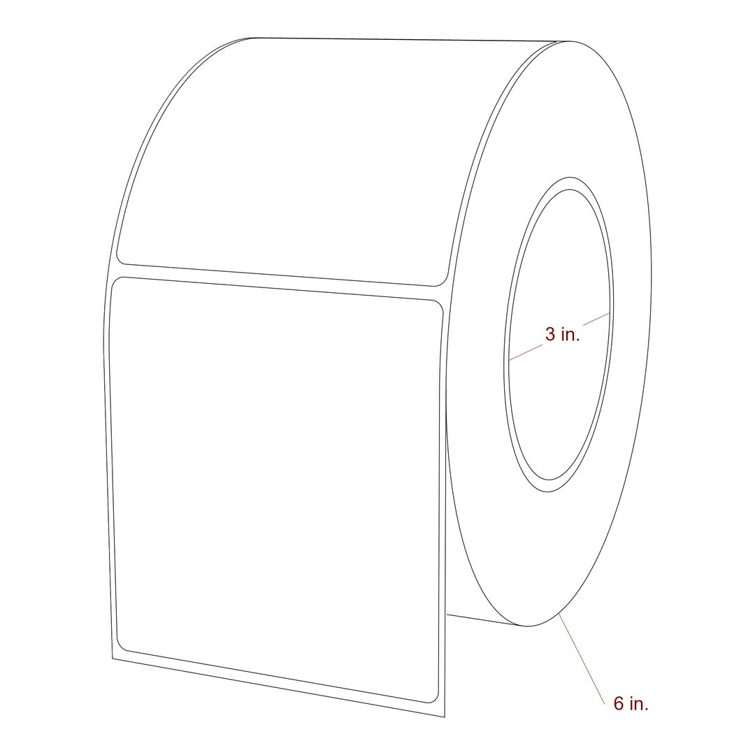 3.5" x 3.75" Rectangle Roll for Epson ColorWorks, VIPColor & Primera Printers; 3.5" x 3.75" Rectangle Label Diagram