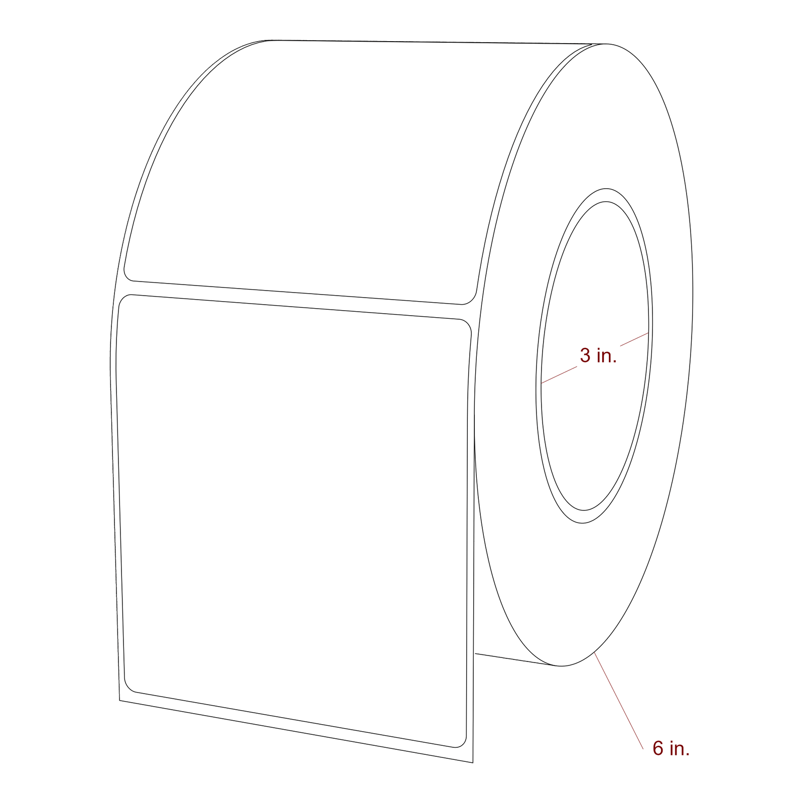 3.5" x 3.75" Rectangle Roll for Epson ColorWorks, VIPColor & Primera Printers; 3.5" x 3.75" Rectangle Label Diagram