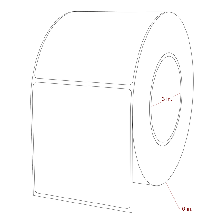 3.5" x 3.75" Rectangle Roll for Epson ColorWorks, VIPColor & Primera Printers; 3.5" x 3.75" Rectangle Label Diagram
