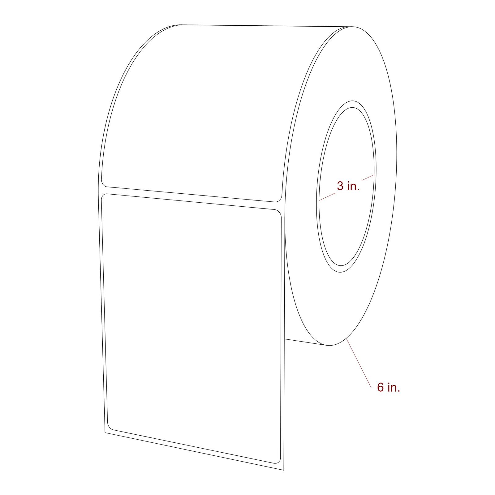 3.5" x 4.4375" Rectangle Roll for Epson ColorWorks, VIPColor & Primera Printers; 3.5" x 4.4375" Rectangle Label Diagram
