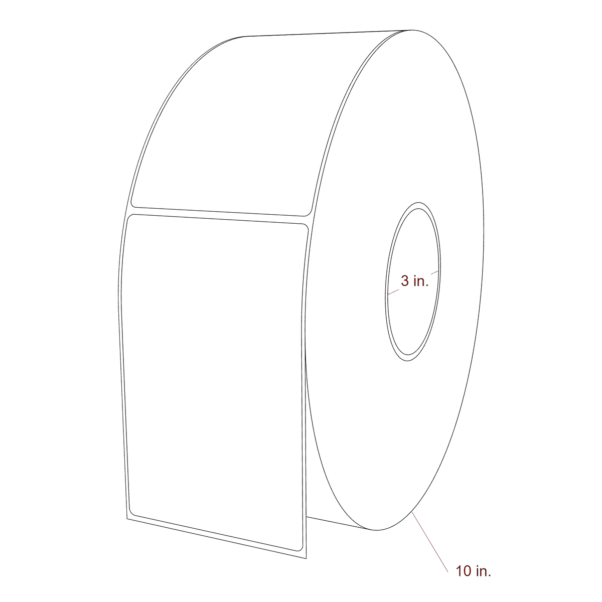 3.5" x 5.4375" Rectangle Roll for Inkjet Printers; 3.5" x 5.4375" Rectangle Label Diagram