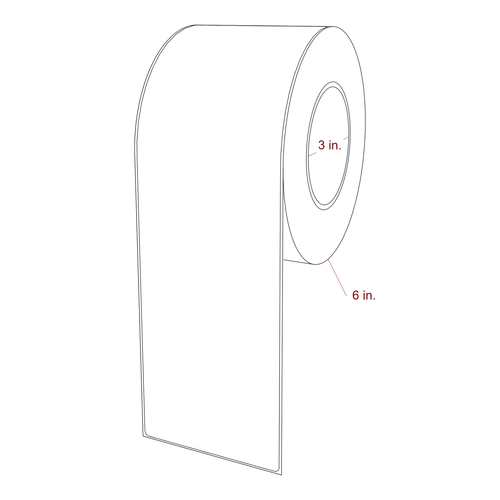 3.75" x 12" Rectangle Roll for Epson ColorWorks, VIPColor & Primera Printers; 3.75" x 12" Rectangle Label Diagram