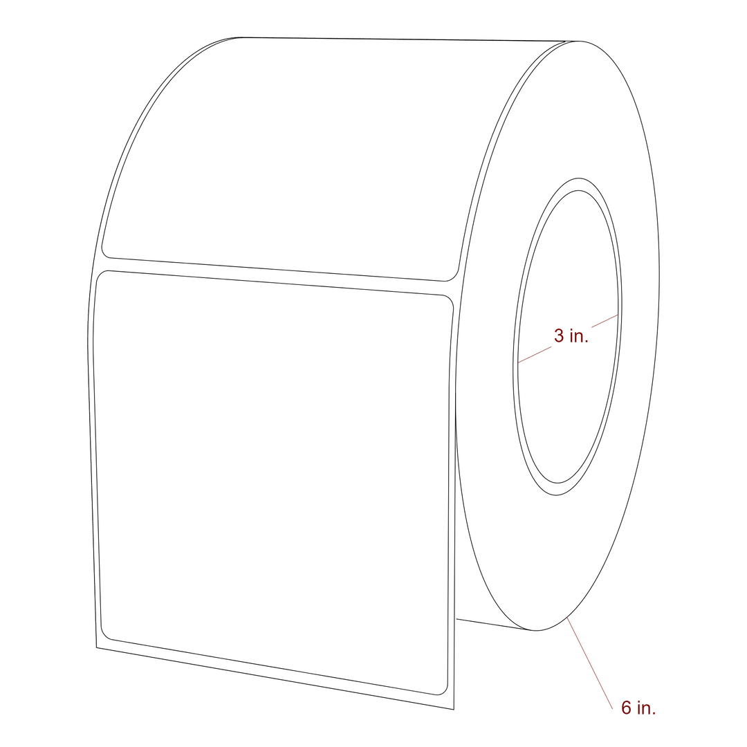 3.75" x 3.6875" Rectangle Roll for Epson ColorWorks, VIPColor & Primera Printers; 3.75" x 3.6875" Rectangle Label Diagram