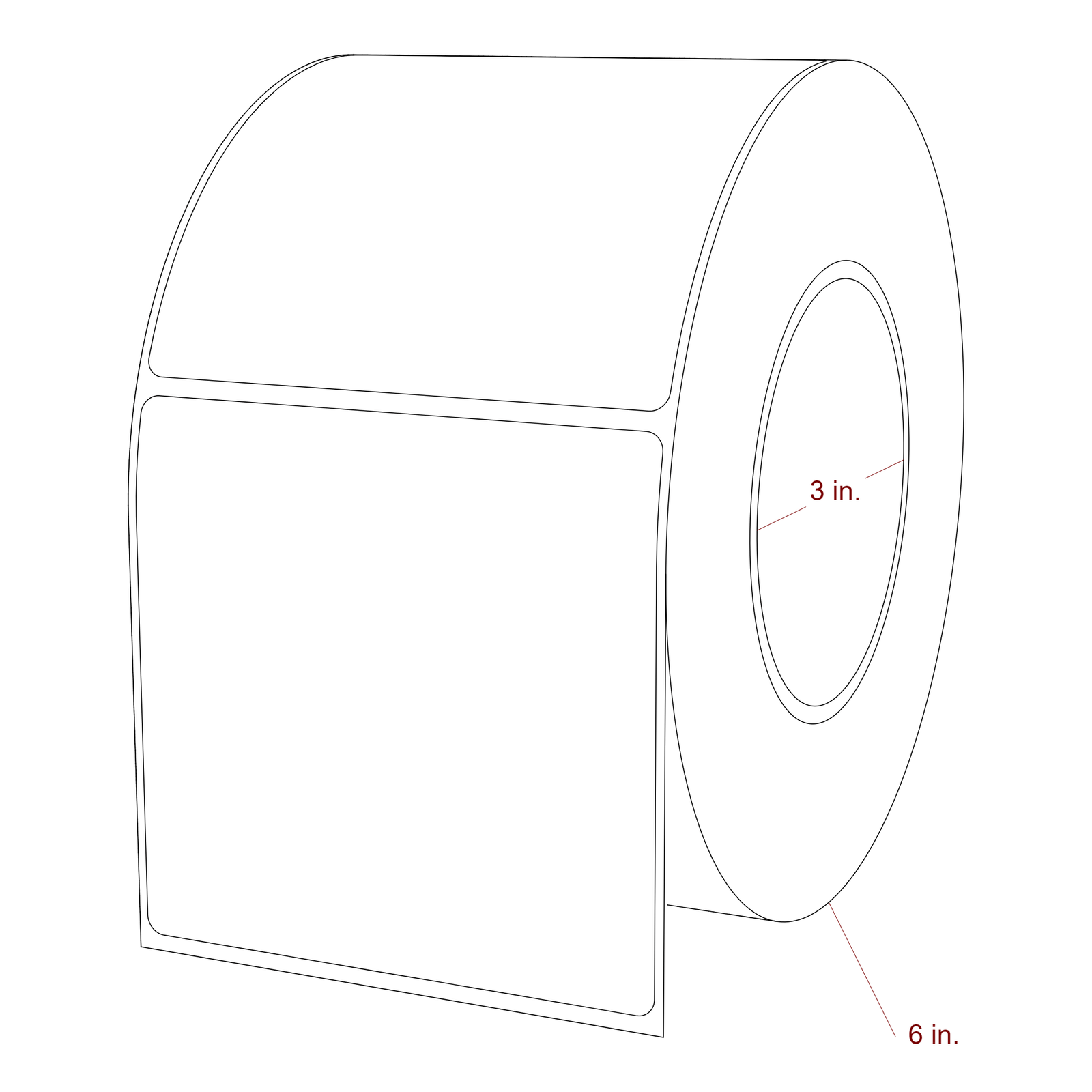3.75" x 3.6875" Rectangle Roll for Epson ColorWorks, VIPColor & Primera Printers; 3.75" x 3.6875" Rectangle Label Diagram