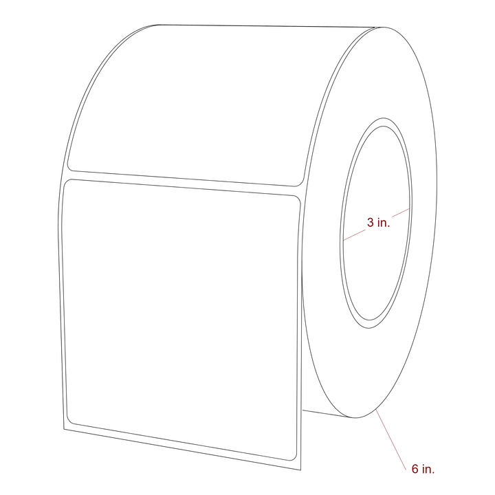 3.75" x 3.6875" Rectangle Roll for Epson ColorWorks, VIPColor & Primera Printers; 3.75" x 3.6875" Rectangle Label Diagram