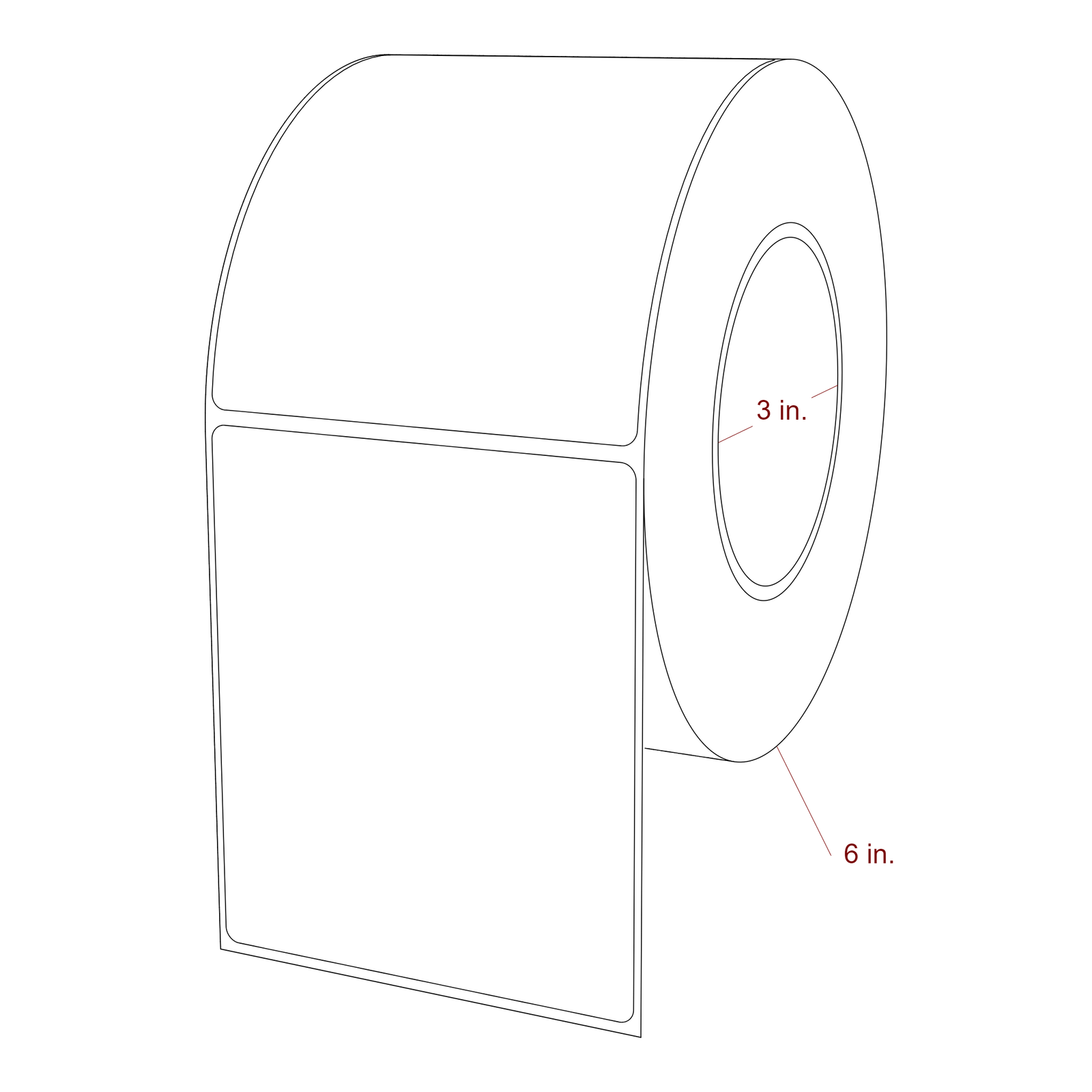 3.75" x 4.4375" Rectangle Roll for Epson ColorWorks, VIPColor & Primera Printers; 3.75" x 4.4375" Rectangle Label Diagram