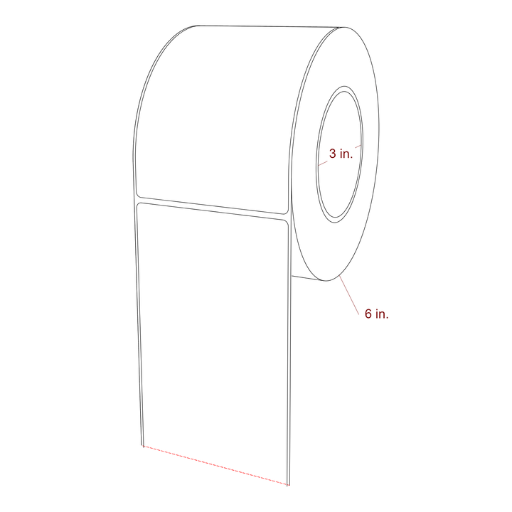 3.75" x 5.4375" Rectangle Roll for Epson ColorWorks, VIPColor & Primera Printers; 3.75" x 5.4375" Rectangle Label Diagram