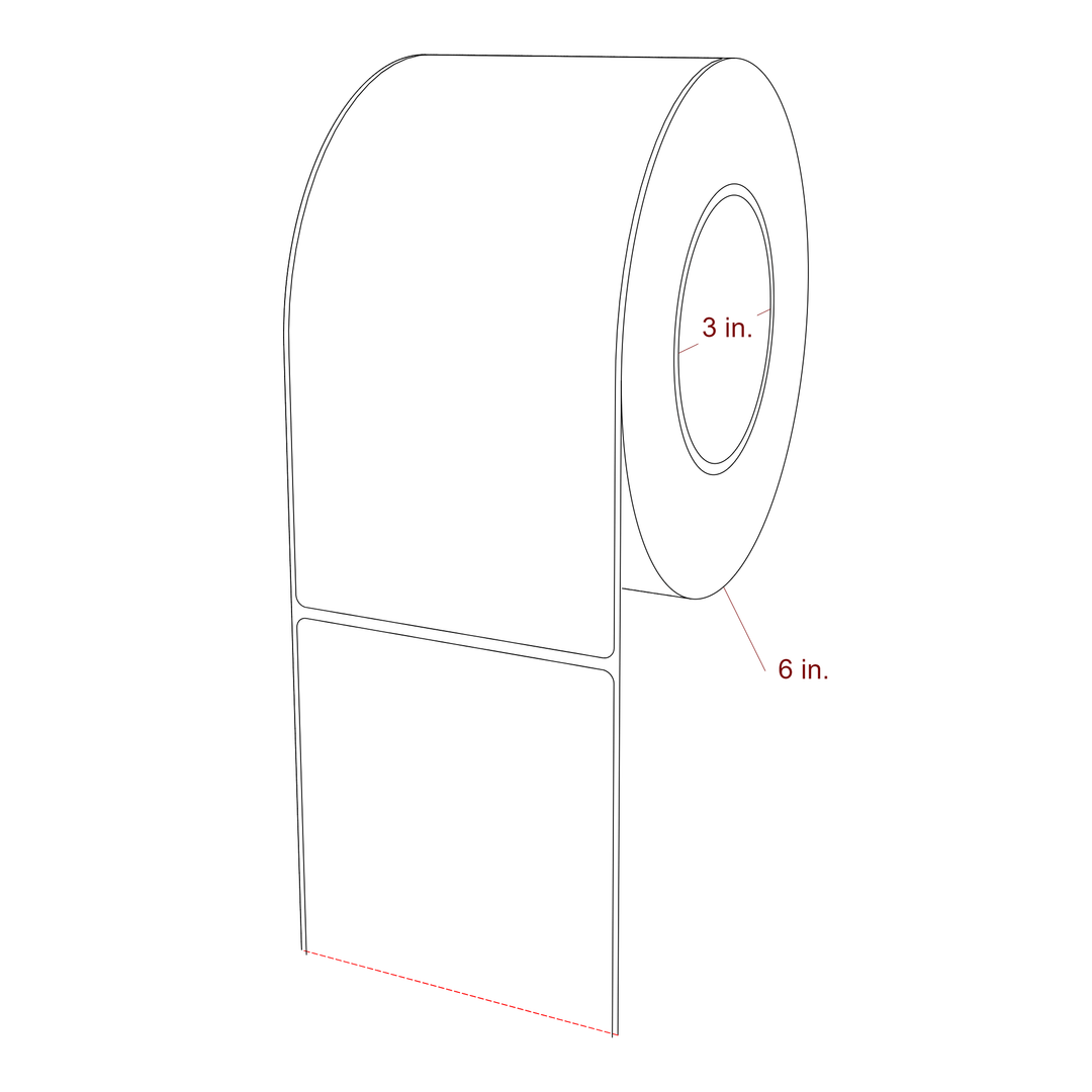3.75" x 7.5" Rectangle Roll for Epson ColorWorks, VIPColor & Primera Printers; 3.75" x 7.5" Rectangle Label Diagram