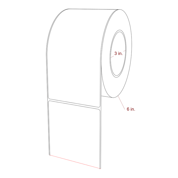 3.75" x 7.5" Rectangle Roll for Epson ColorWorks, VIPColor & Primera Printers; 3.75" x 7.5" Rectangle Label Diagram