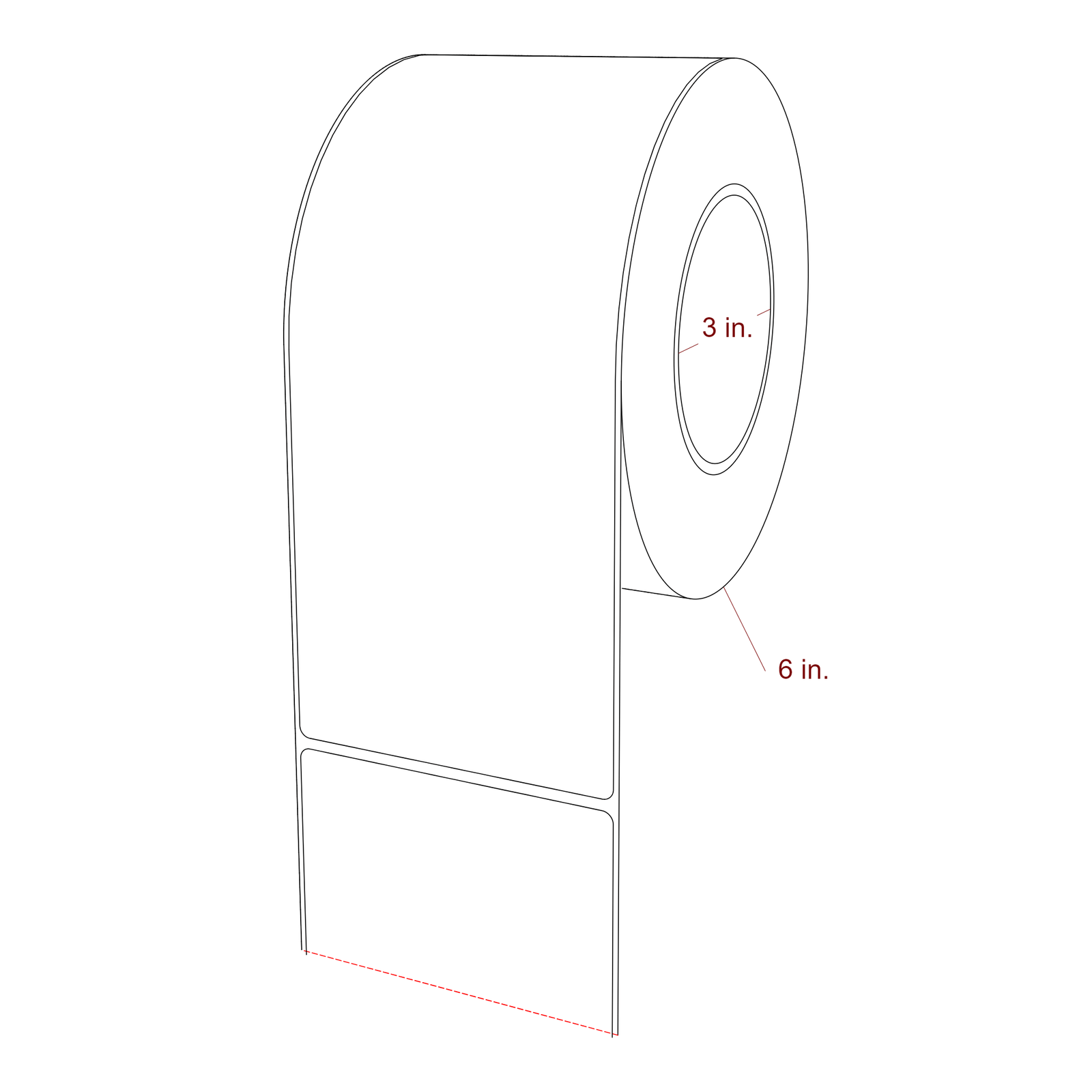 3.75" x 9" Rectangle Roll for Epson ColorWorks, VIPColor & Primera Printers; 3.75" x 9" Rectangle Label Diagram