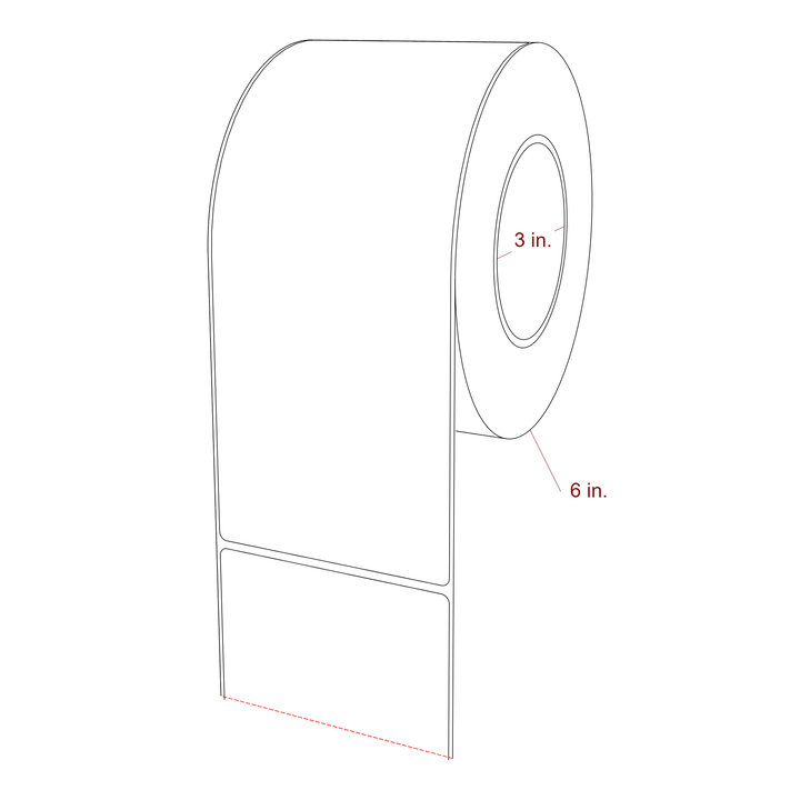 3.75" x 9" Rectangle Roll for Epson ColorWorks, VIPColor & Primera Printers; 3.75" x 9" Rectangle Label Diagram