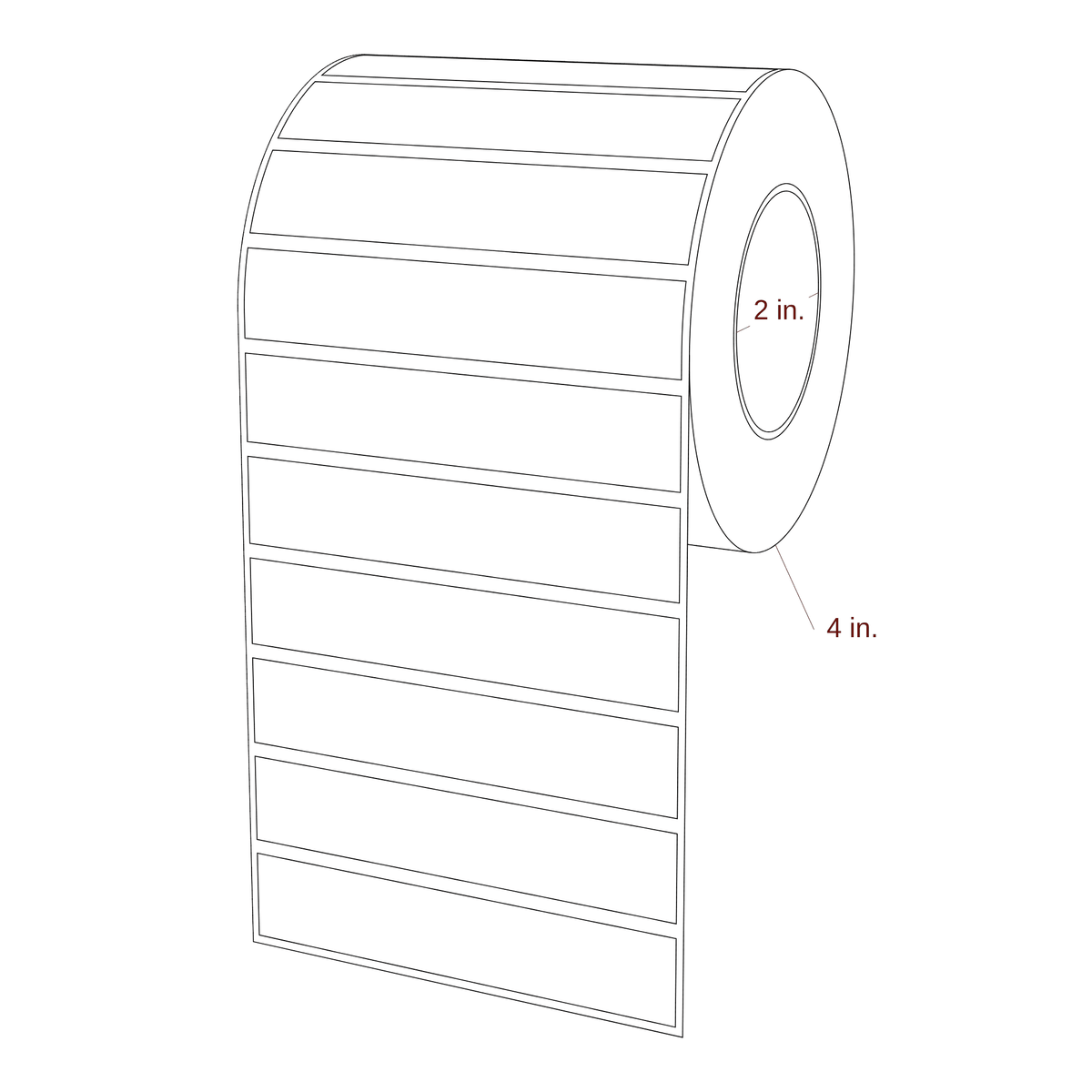 3.875" x 0.75" Rectangle Roll for Epson ColorWorks, VIPColor & Primera Printers; 3.875" x 0.75" Rectangle Label Diagram