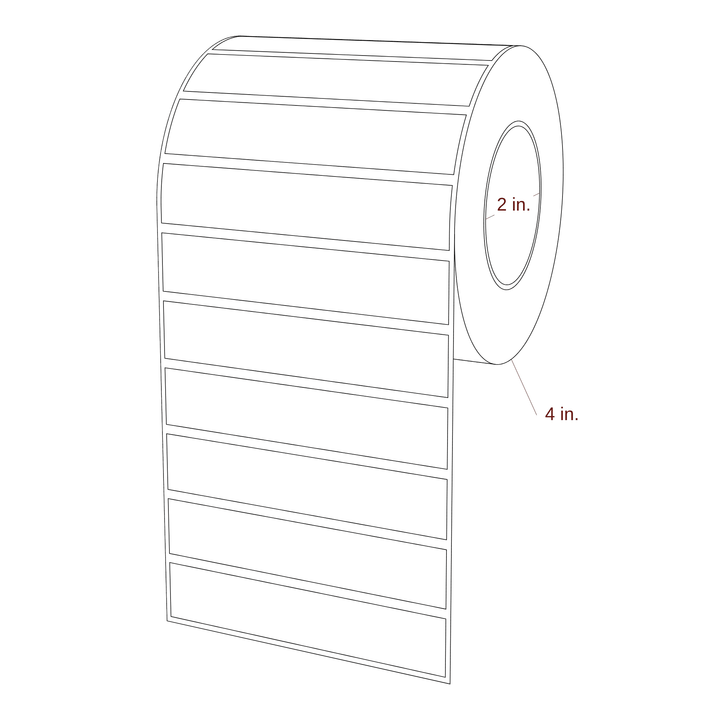 3.875" x 0.75" Rectangle Roll for Epson ColorWorks, VIPColor & Primera Printers; 3.875" x 0.75" Rectangle Label Diagram