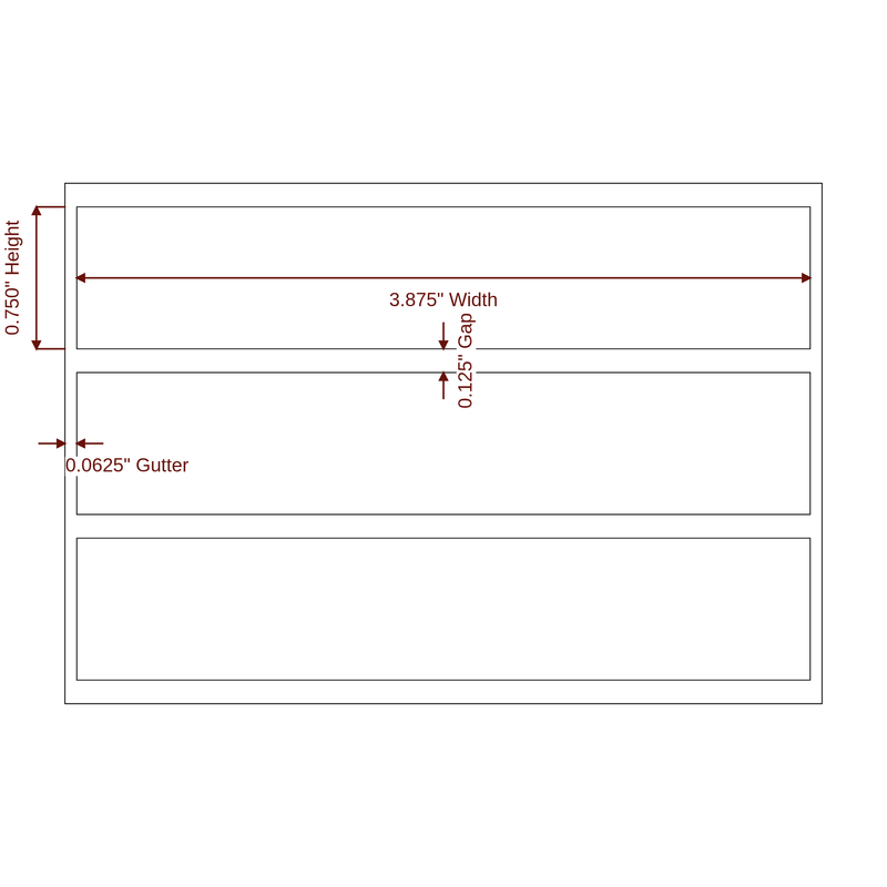 3.875" x 0.75" Inkjet Label Rolls | Fits Epson ColorWorks, VIPColor & Primera - Label Diagram