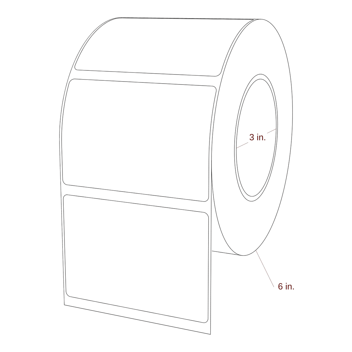 3.875" x 2.625" Rectangle Roll for Epson ColorWorks, VIPColor & Primera Printers; 3.875" x 2.625" Rectangle Label Diagram