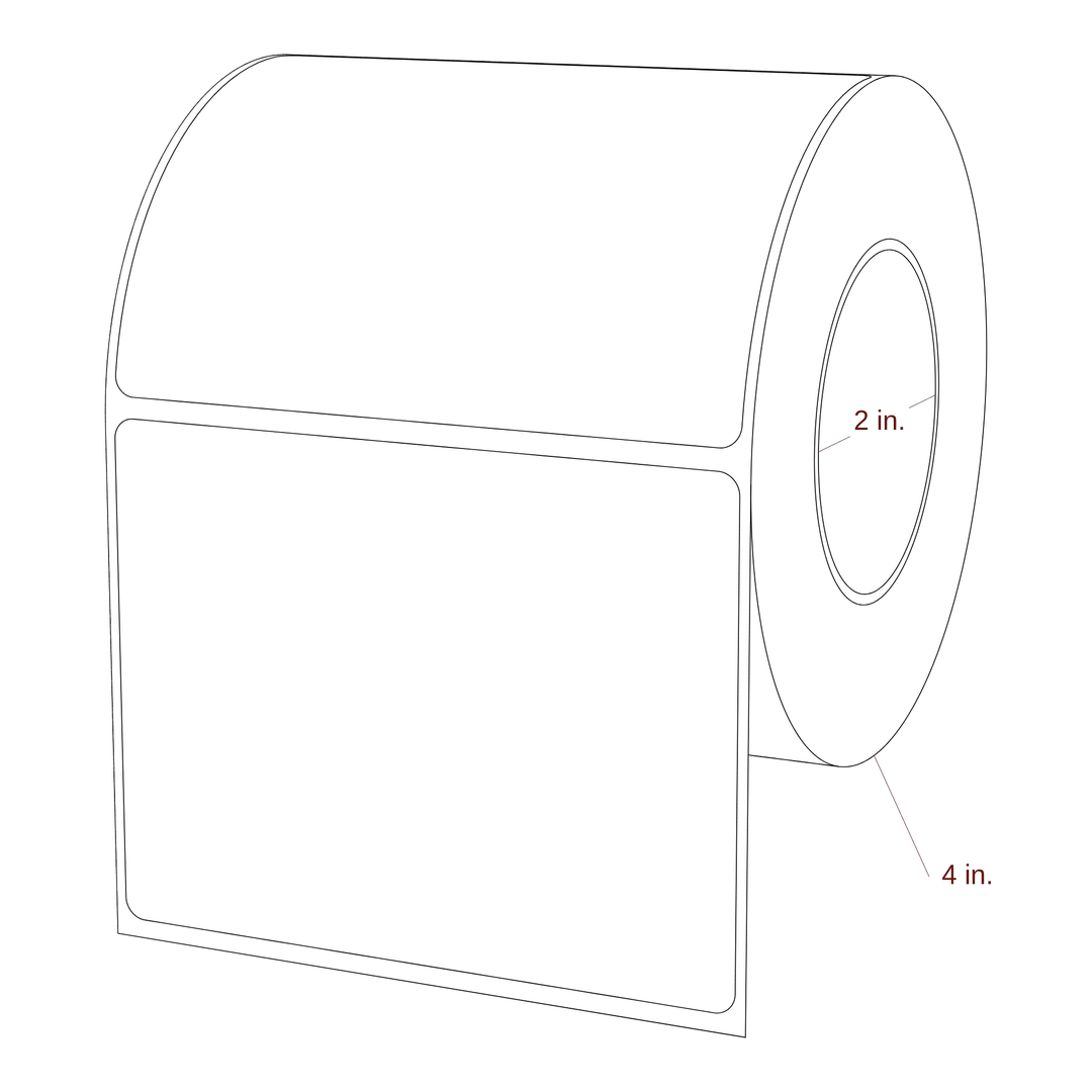 3.875" x 3" Rectangle Roll for Epson ColorWorks, VIPColor & Primera Printers; 3.875" x 3" Rectangle Label Diagram