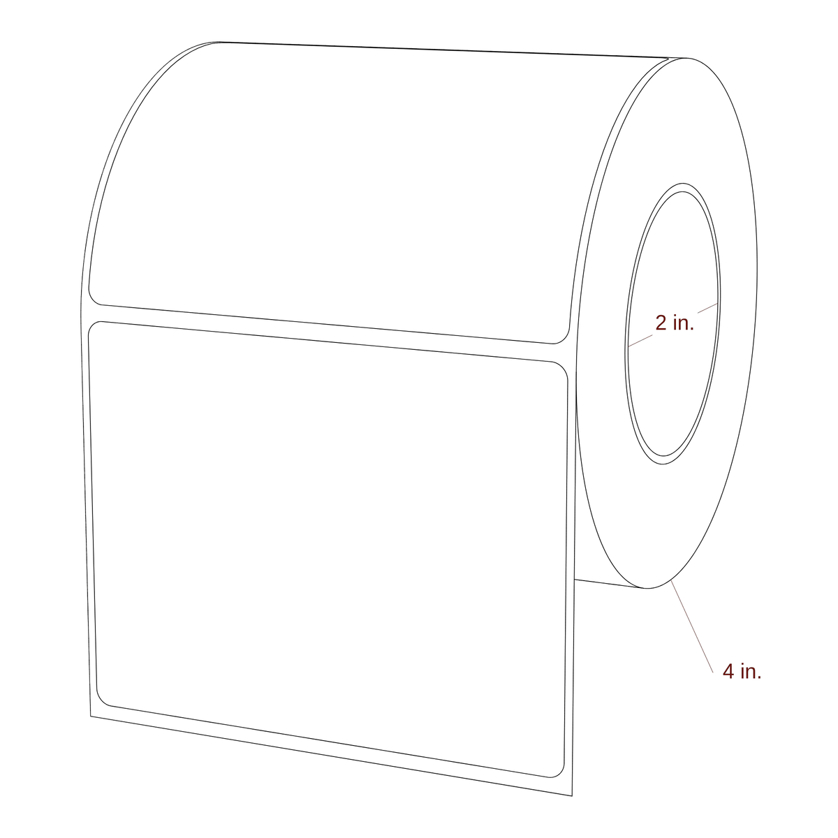 3.875" x 3" Rectangle Roll for Epson ColorWorks, VIPColor & Primera Printers; 3.875" x 3" Rectangle Label Diagram