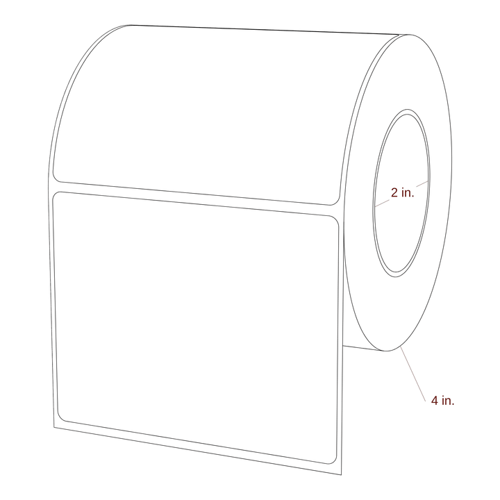 3.875" x 3" Rectangle Roll for Epson ColorWorks, VIPColor & Primera Printers; 3.875" x 3" Rectangle Label Diagram