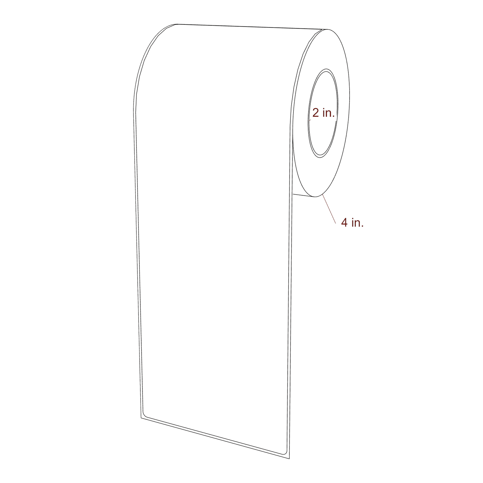 3.95" x 11" Rectangle Roll for Epson ColorWorks, VIPColor & Primera Printers; 3.95" x 11" Rectangle Label Diagram