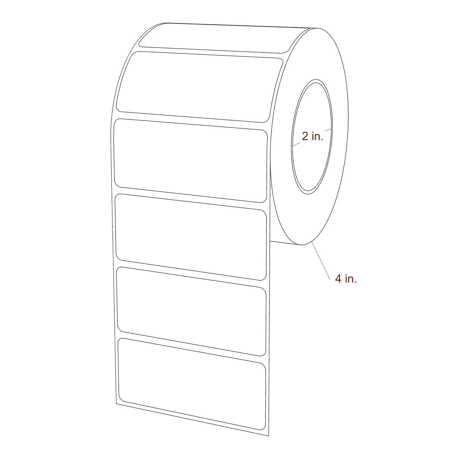 3" x 1.25" Rectangle Roll for Epson ColorWorks, VIPColor & Primera Printers; 3" x 1.25" Rectangle Label Diagram