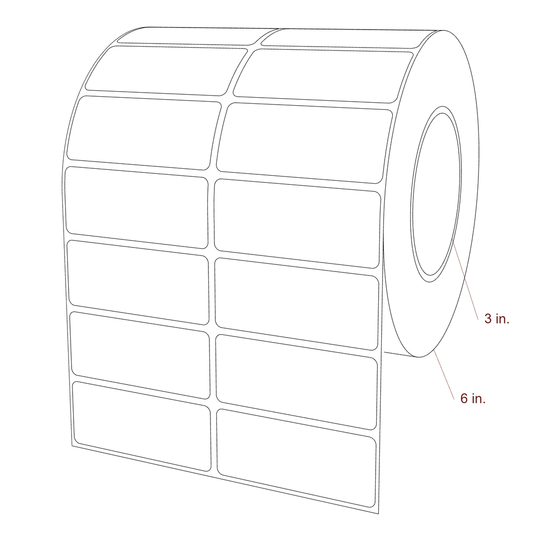 3" x 1.25" Rectangle Roll for Epson ColorWorks, VIPColor & Primera Printers; 3" x 1.25" Rectangle Label Diagram