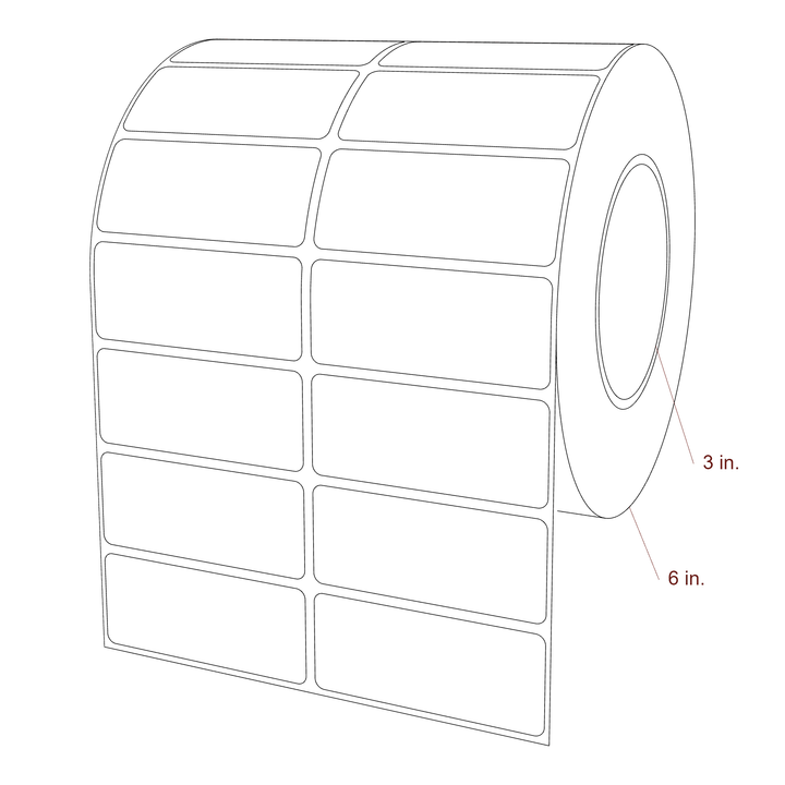 3" x 1.25" Rectangle Roll for Epson ColorWorks, VIPColor & Primera Printers; 3" x 1.25" Rectangle Label Diagram