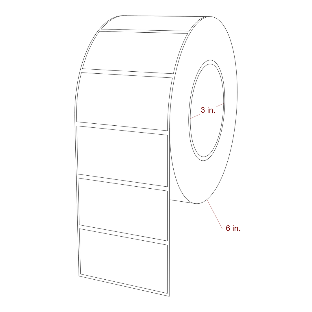 Rectangle Inkjet Labels 3X1 5 On A Roll - 3 Inch Core - 6 Inch OD - 3D Perspective