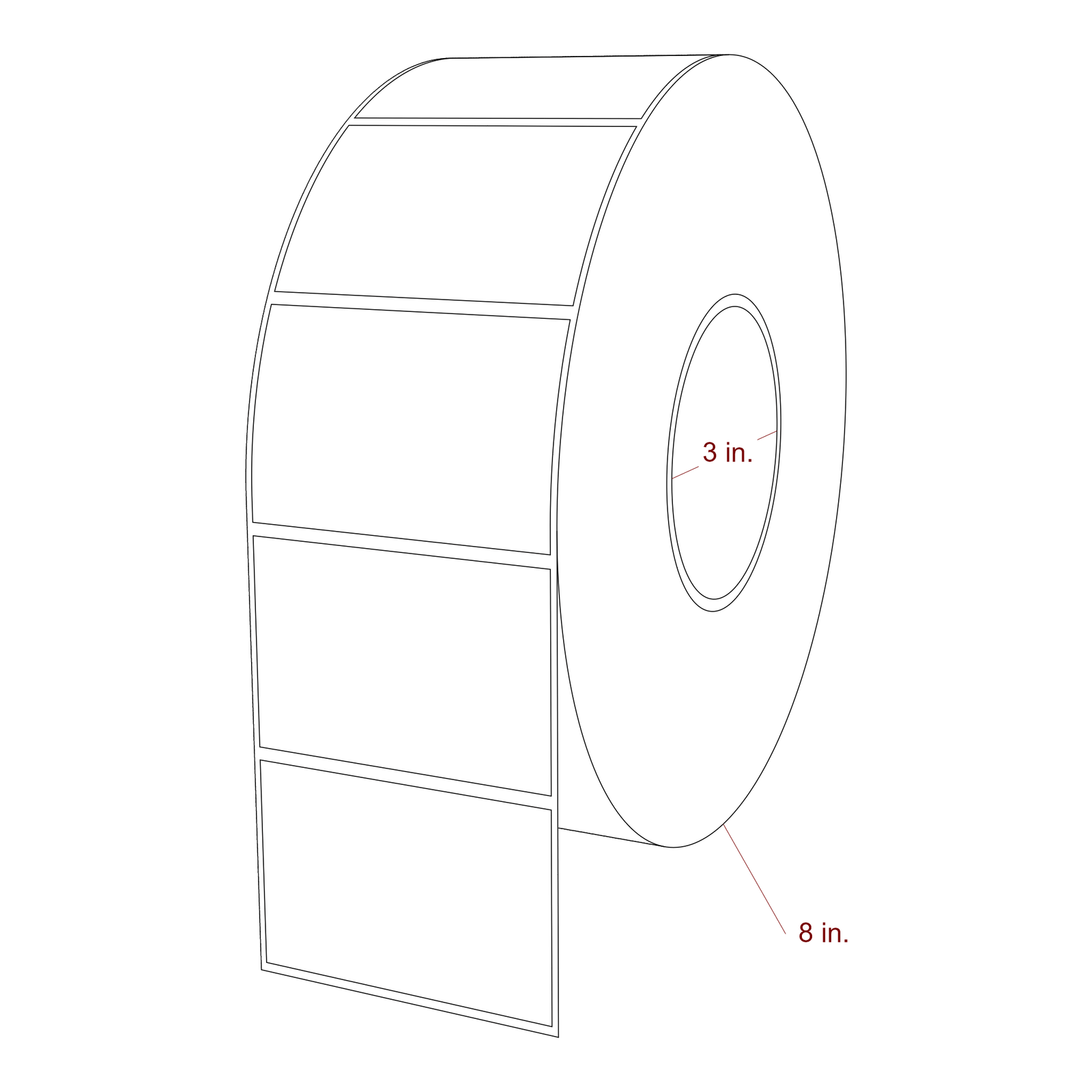 3" x 2" Rectangle Roll for Epson ColorWorks & VIPColor Printers; 3" x 2" Rectangle Label Diagram