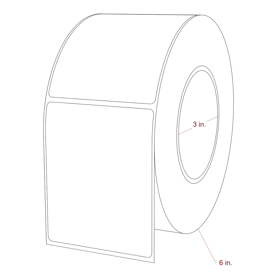 3" x 3.6875" Rectangle Roll for Epson ColorWorks, VIPColor & Primera Printers; 3" x 3.6875" Rectangle Label Diagram