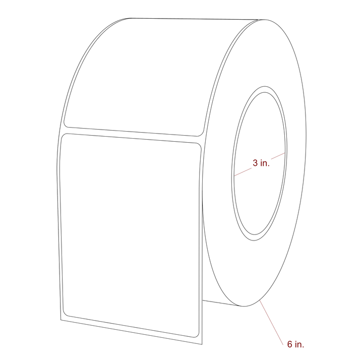 3" x 3.6875" Rectangle Roll for Epson ColorWorks, VIPColor & Primera Printers; 3" x 3.6875" Rectangle Label Diagram