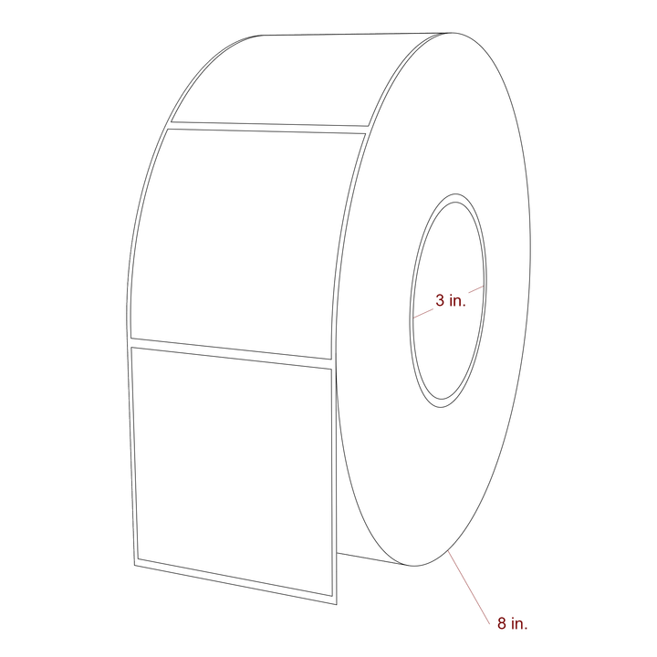 3" x 3" Rectangle Roll for Epson ColorWorks & VIPColor Printers; 3" x 3" Rectangle Label Diagram
