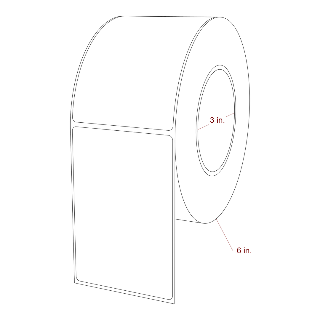 3" x 4.4375" Rectangle Roll for Epson ColorWorks, VIPColor & Primera Printers; 3" x 4.4375" Rectangle Label Diagram