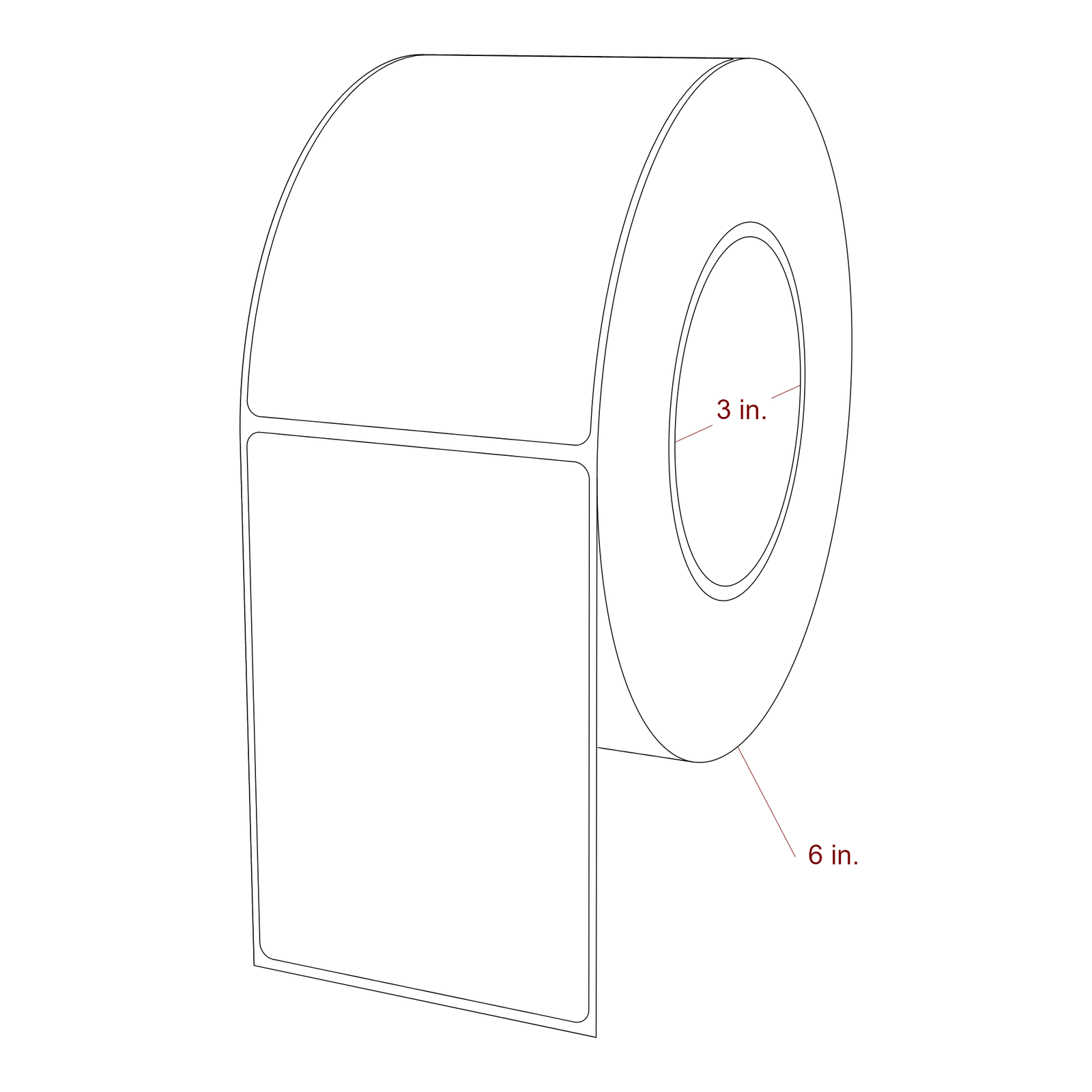 3" x 4.4375" Rectangle Roll for Epson ColorWorks, VIPColor & Primera Printers; 3" x 4.4375" Rectangle Label Diagram