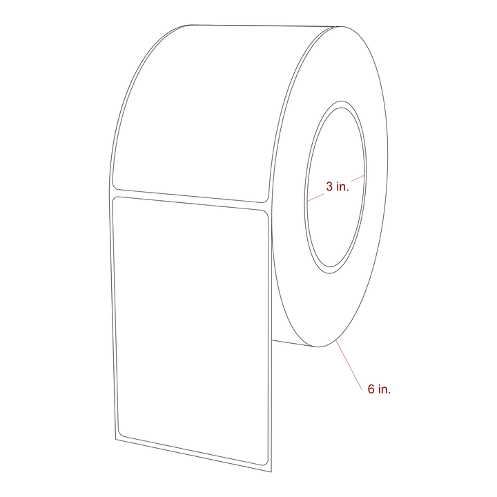 3" x 4.4375" Rectangle Roll for Epson ColorWorks, VIPColor & Primera Printers; 3" x 4.4375" Rectangle Label Diagram