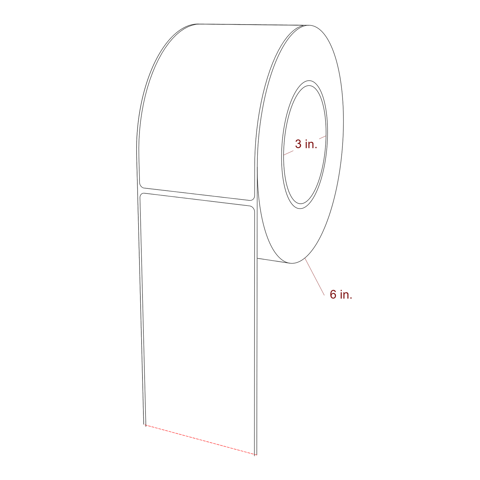 3" x 5.4375" Rectangle Roll for Epson ColorWorks, VIPColor & Primera Printers; 3" x 5.4375" Rectangle Label Diagram