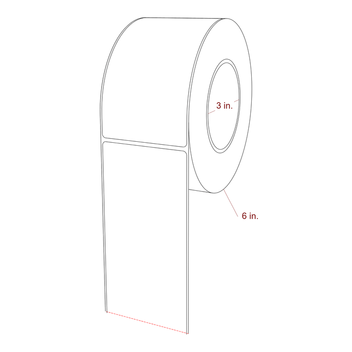 3" x 5.4375" Rectangle Roll for Epson ColorWorks, VIPColor & Primera Printers; 3" x 5.4375" Rectangle Label Diagram