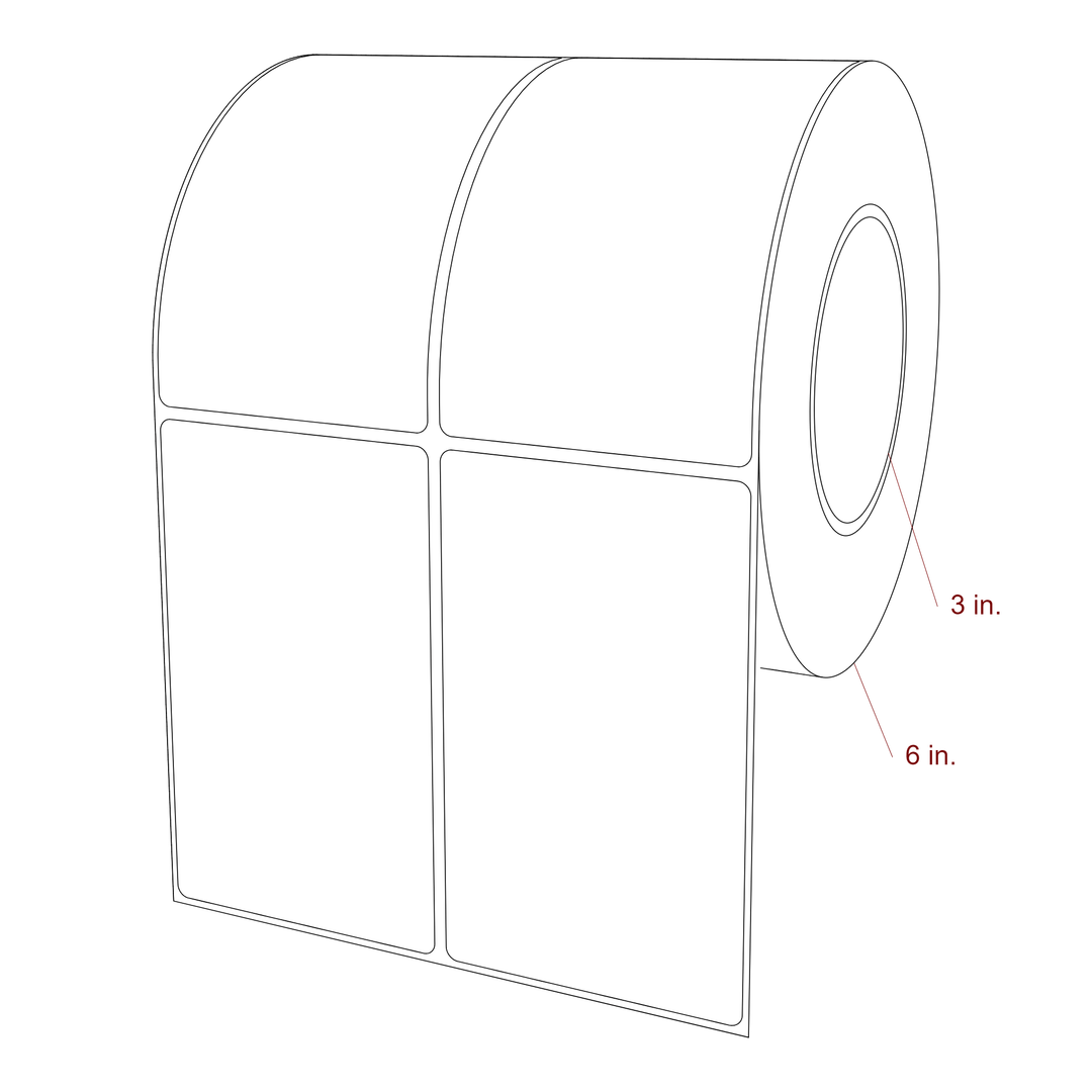 3" x 5" Rectangle Roll for Epson ColorWorks, VIPColor & Primera Printers; 3" x 5" Rectangle Label Diagram