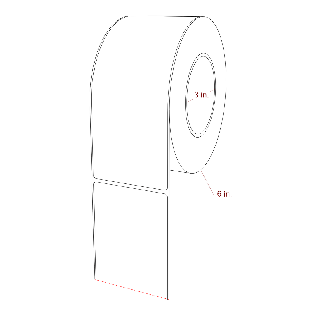 3" x 7.5" Rectangle Roll for Epson ColorWorks, VIPColor & Primera Printers; 3" x 7.5" Rectangle Label Diagram