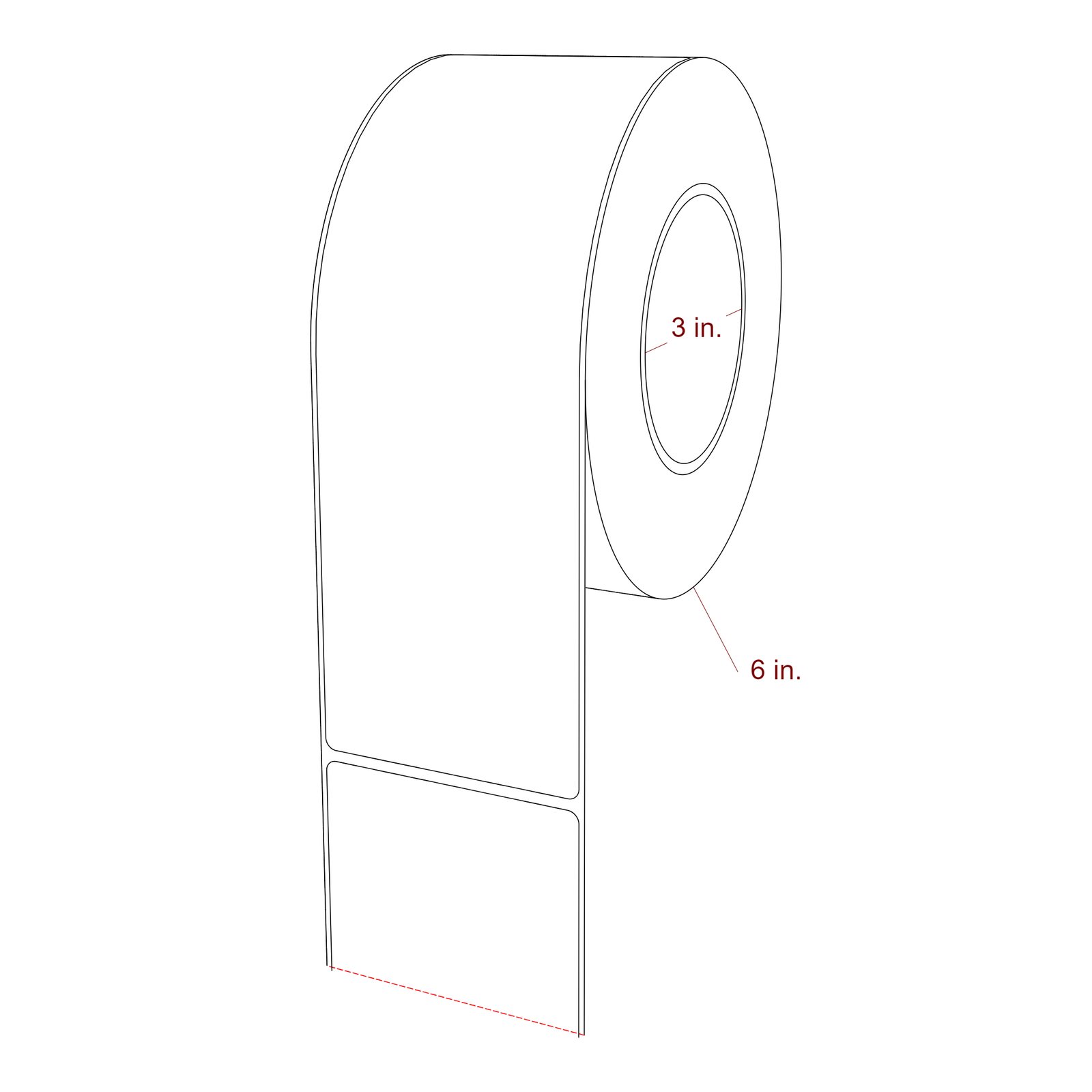 3" x 9" Rectangle Roll for Epson ColorWorks, VIPColor & Primera Printers; 3" x 9" Rectangle Label Diagram