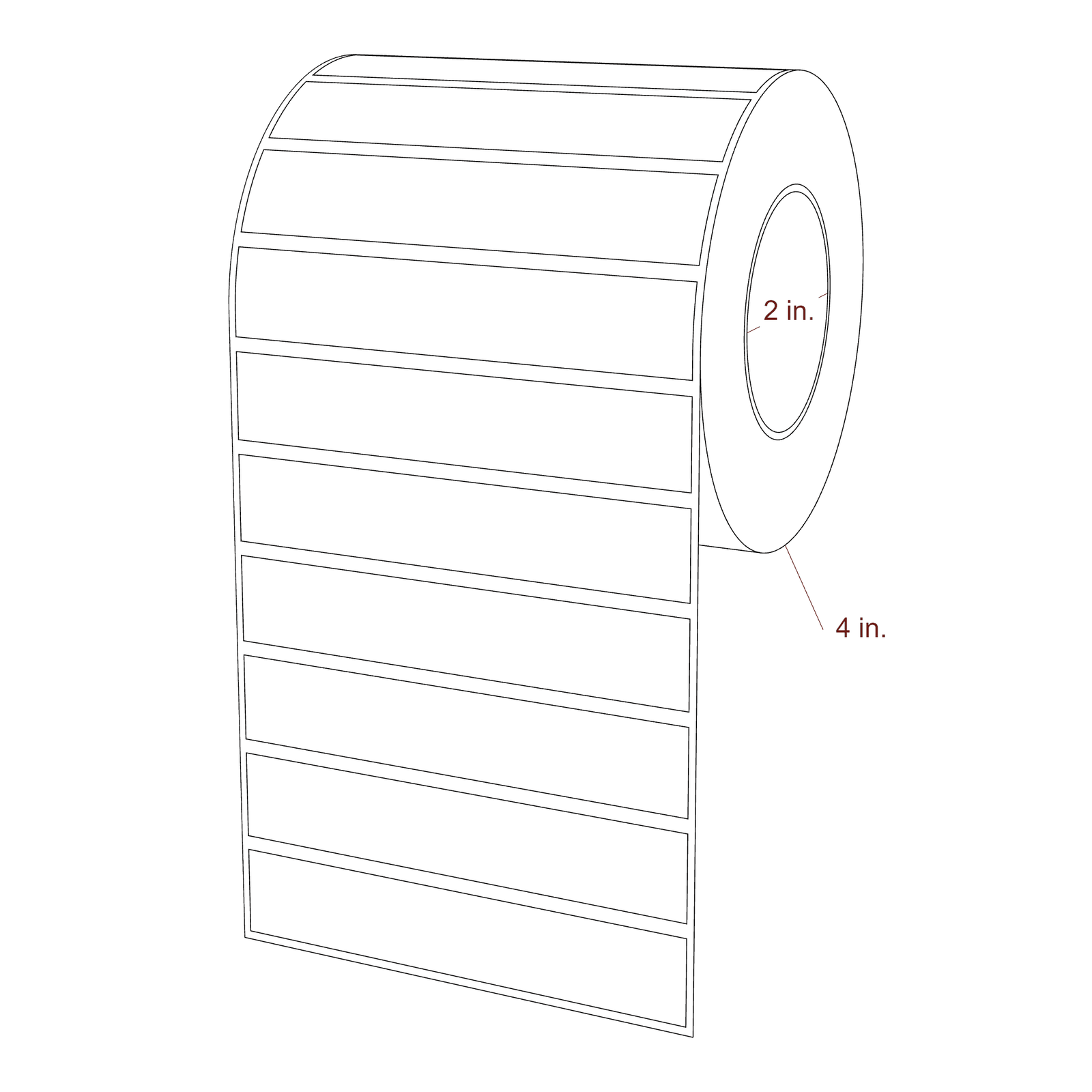 4.0625" x 0.75" Rectangle Roll for Epson ColorWorks, VIPColor & Primera Printers; 4.0625" x 0.75" Rectangle Label Diagram