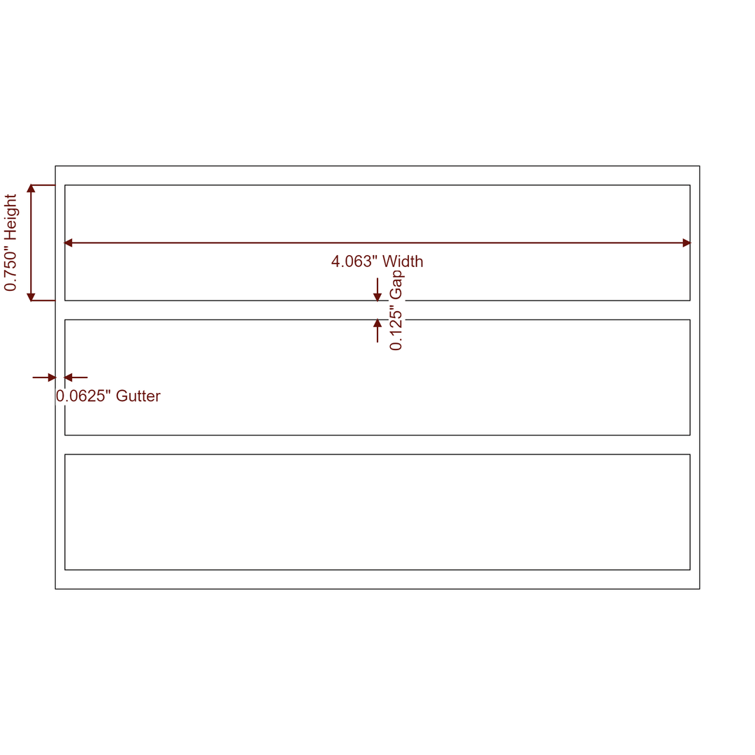 4.0625" x 0.75" Rectangle Roll for Epson ColorWorks, VIPColor & Primera Printers; 4.0625" x 0.75" Rectangle Label Diagram