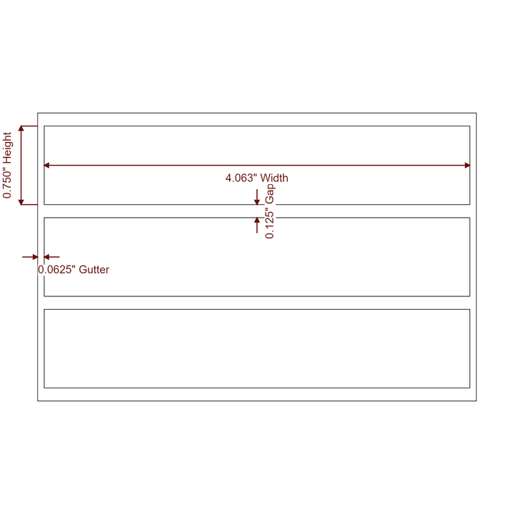 4.0625" x 0.75" Rectangle Roll for Epson ColorWorks, VIPColor & Primera Printers; 4.0625" x 0.75" Rectangle Label Diagram