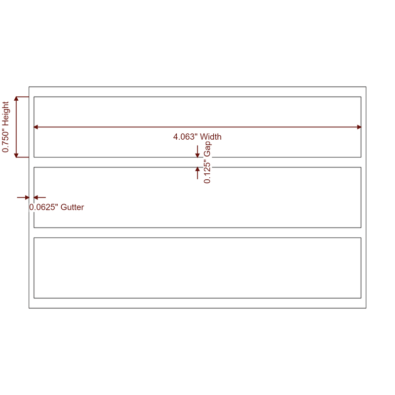 4.0625" x 0.75" Inkjet Label Rolls | Fits Epson ColorWorks, VIPColor & Primera - Label Diagram