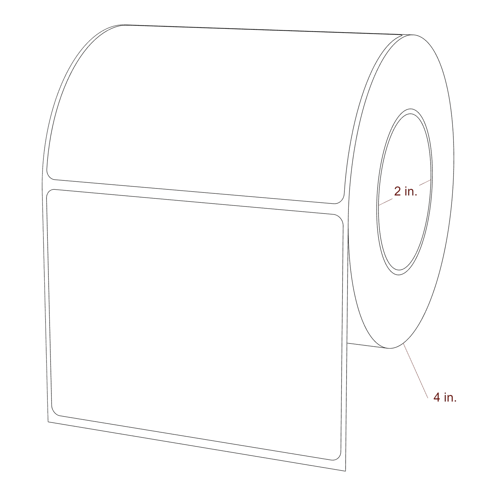 4.0625" x 3" Rectangle Roll for Epson ColorWorks, VIPColor & Primera Printers; 4.0625" x 3" Rectangle Label Diagram