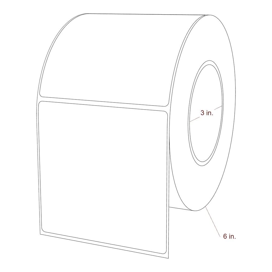 4.1" x 4" Rectangle Roll for Epson ColorWorks, VIPColor & Primera Printers; 4.1" x 4" Rectangle Label Diagram